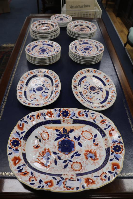 An Ashworths Imari pattern ironstone part dinner service